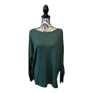 Unbranded Button Accent Dolman Sleeve Green Sweater size 2XL